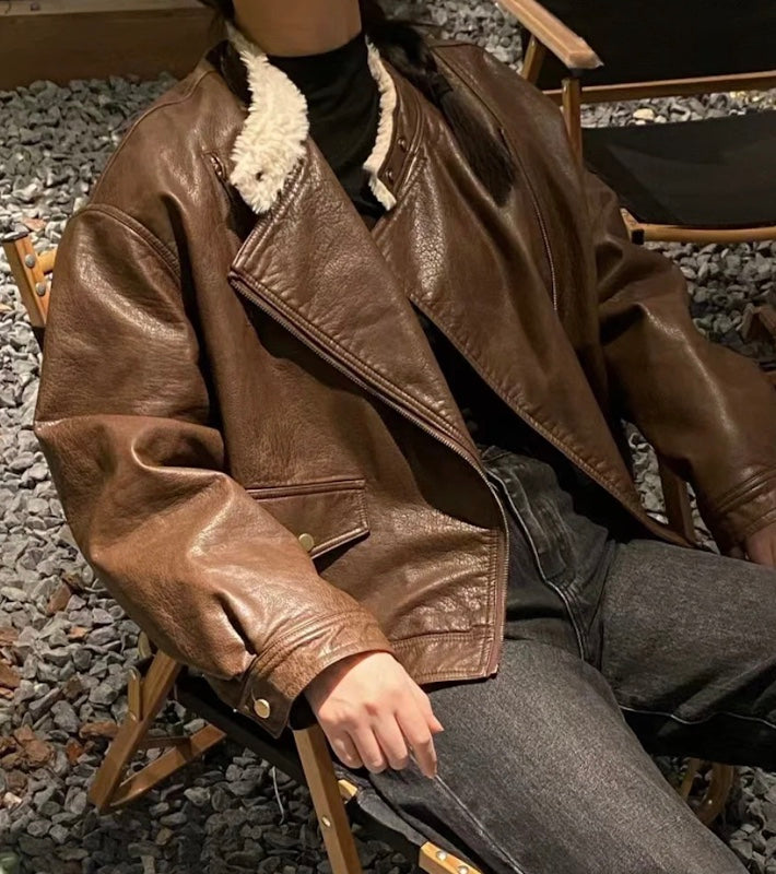 レトロレザー ジャケット – Meari cheek