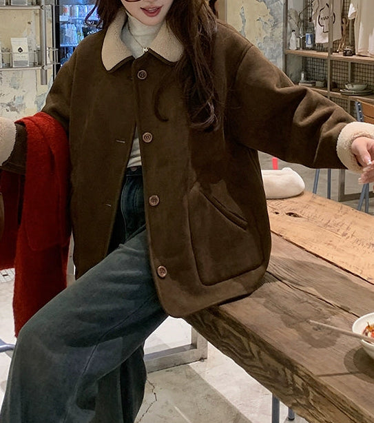 スエードリバーシブルファーコート – Meari cheek