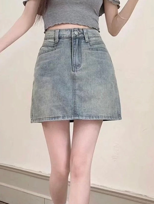 バックリボンミニデニムスカート