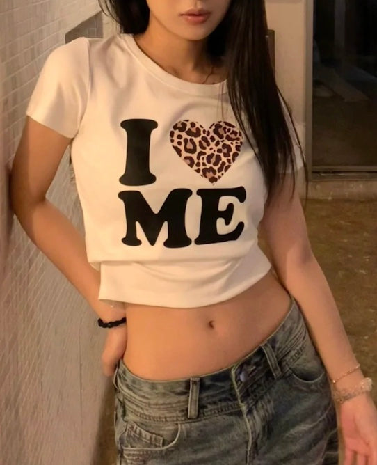 ヴィンテージ I LOVE ME プリントTシャツ