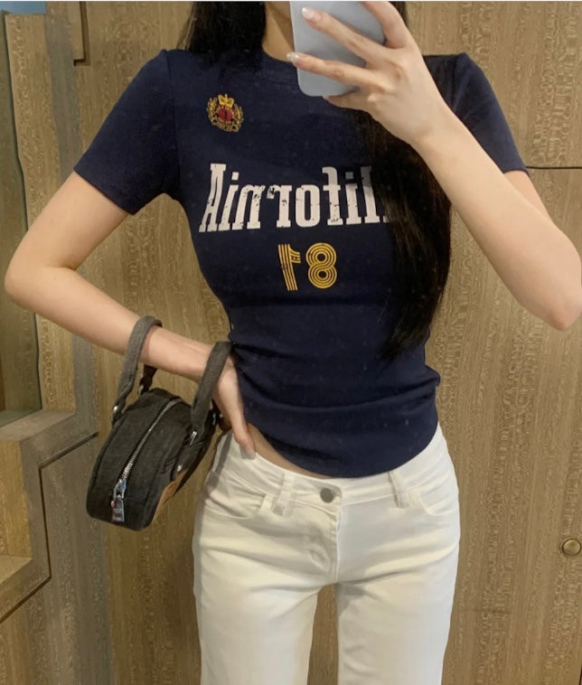 アメリカンネイビークロップドTシャツ