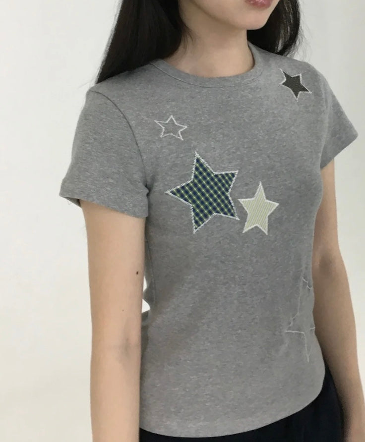 レトロスターチェックTシャツ