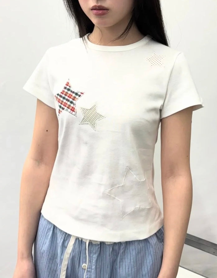 レトロスターチェックTシャツ