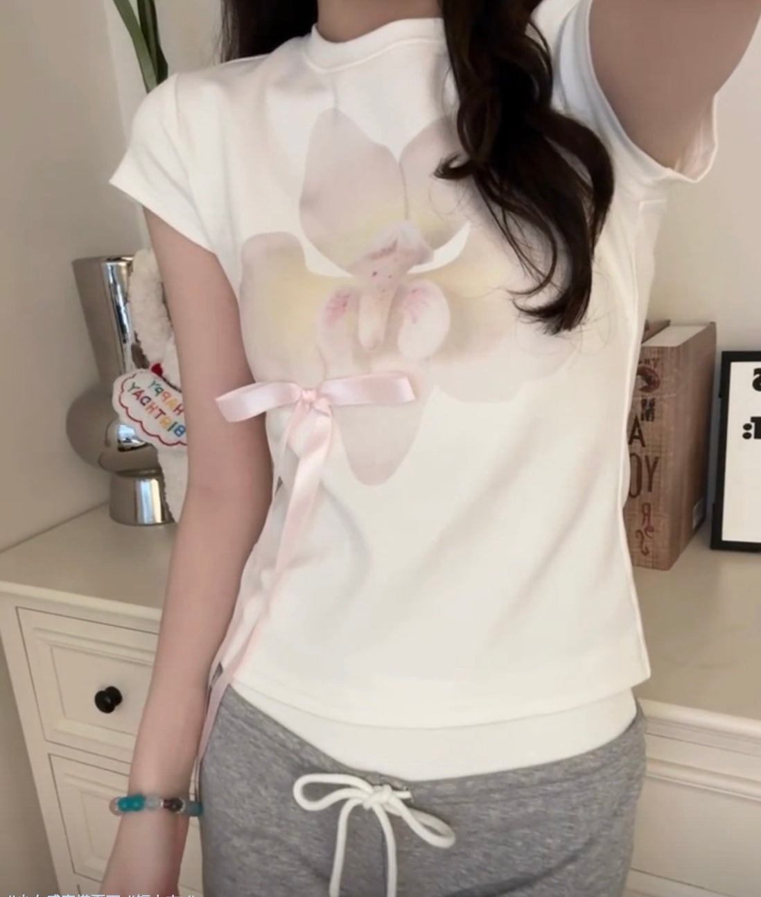 ソフトガーリーサマーリボンTシャツ
