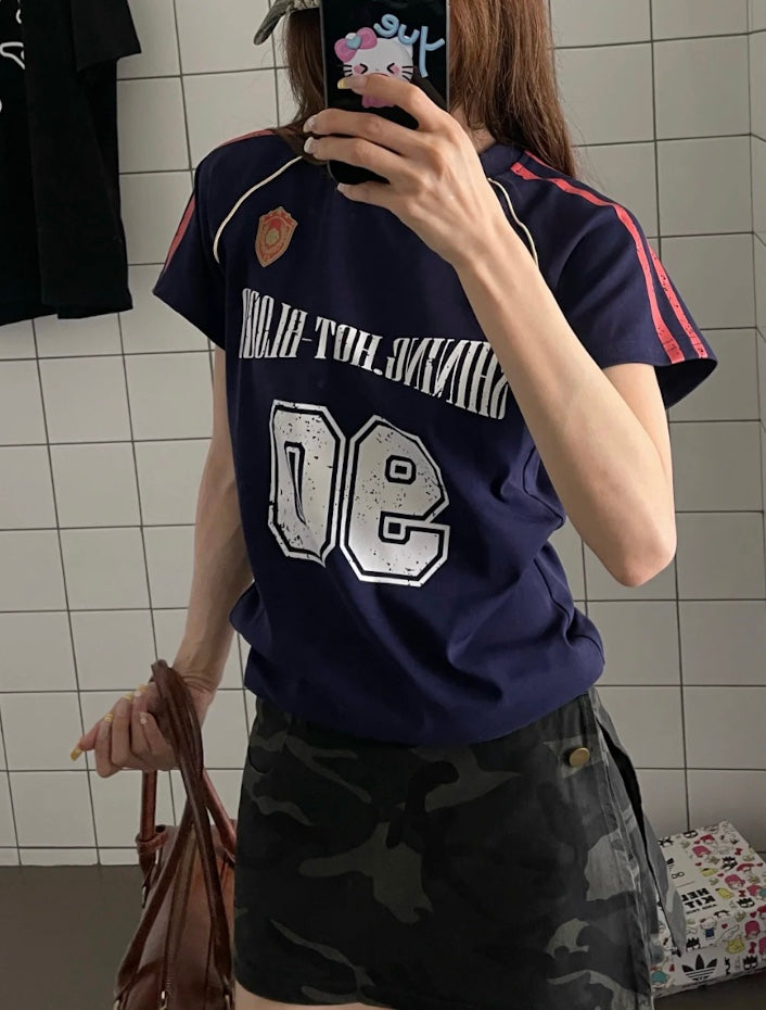 ナンバー90レタリングTシャツ