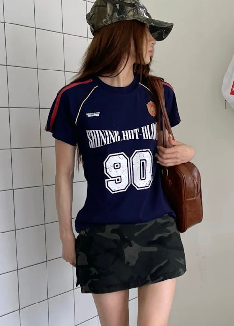 ナンバー90レタリングTシャツ – Meari cheek