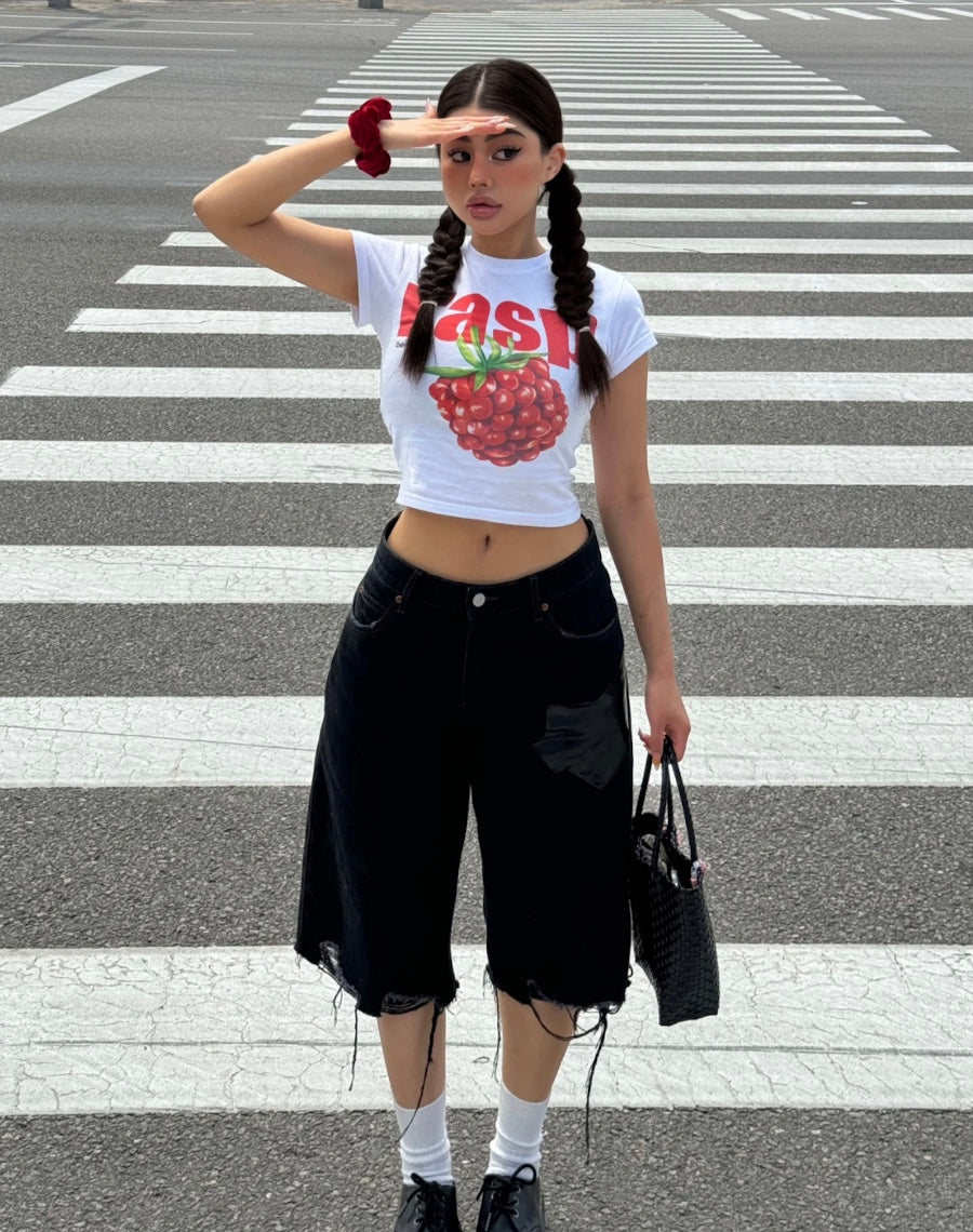 アメリカンクロップドraspTシャツ – Meari cheek