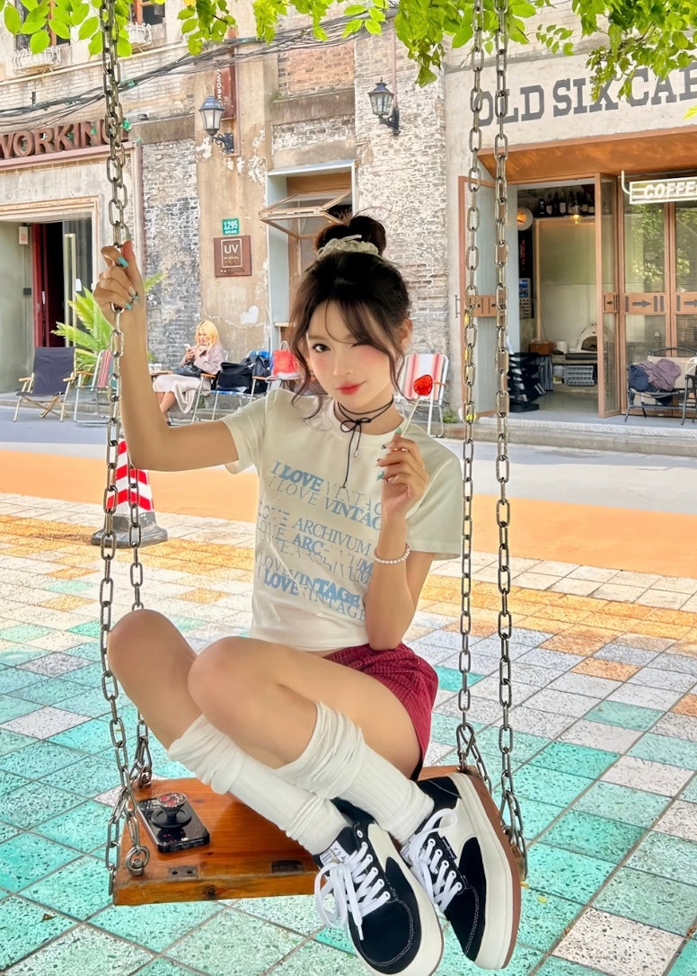 I LOVEスリムTシャツ