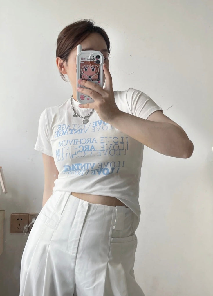 I LOVEスリムTシャツ