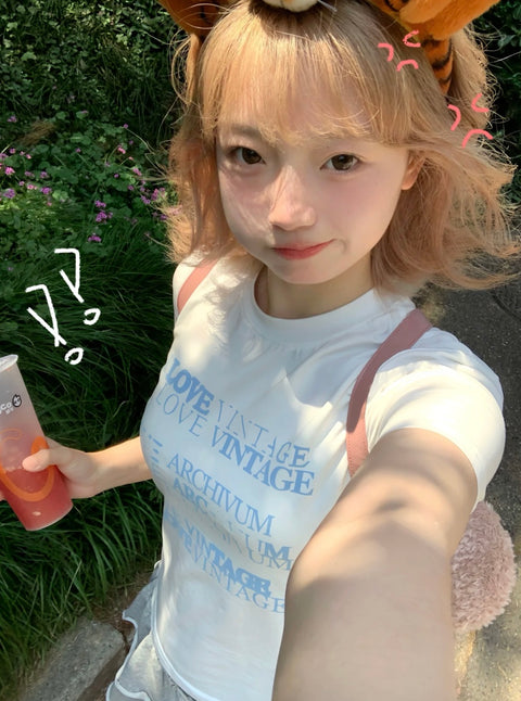 I LOVEスリムTシャツ