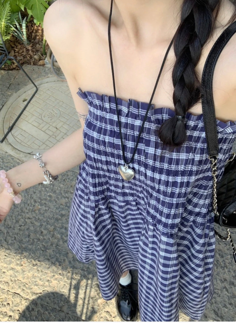 2wayチェックスカートワンピース