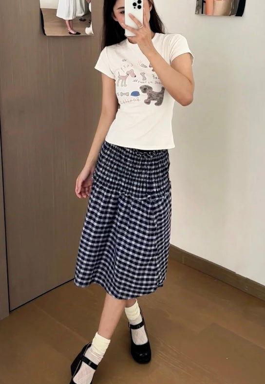 2wayチェックスカートワンピース