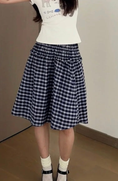 2wayチェックスカートワンピース