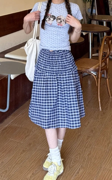 2wayチェックスカートワンピース