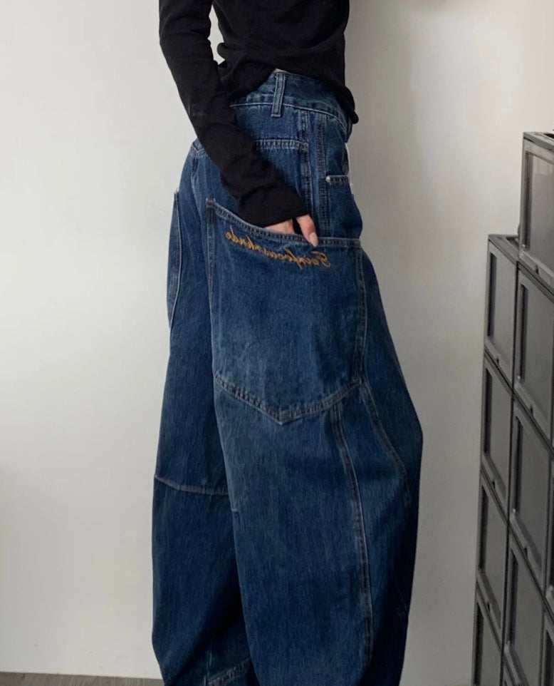 ヴィンテージビッグポケットワイドレッグモップパンツ