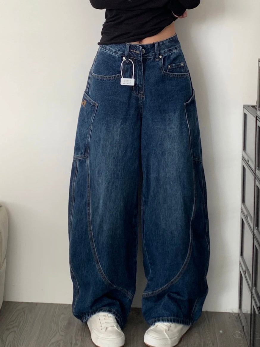 ヴィンテージビッグポケットワイドレッグモップパンツ