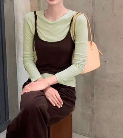 コントラストレイヤードTシャツ