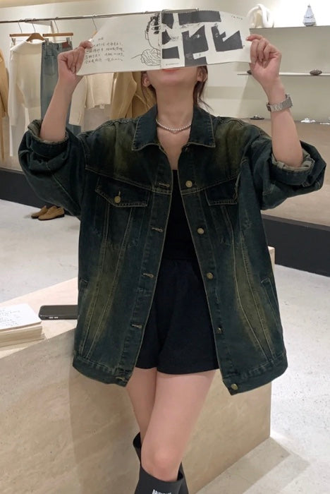 アメリカンレトロダメージダメージルーズジャケット