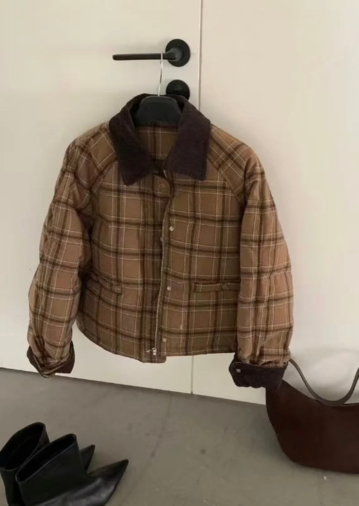 チェック柄コットンショートジャケット – Meari cheek