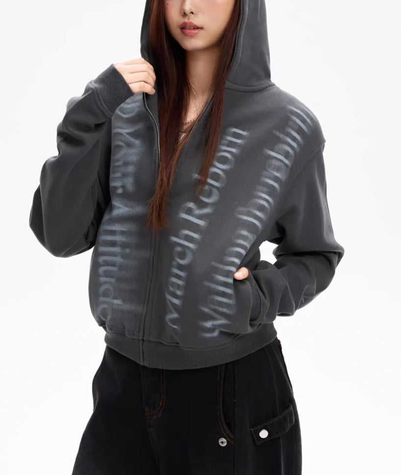 アメリカンアルファベットジップパーカー