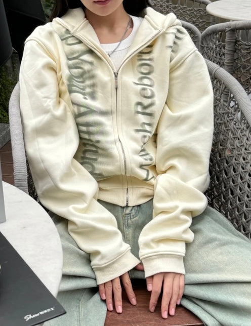 アメリカンアルファベットジップパーカー