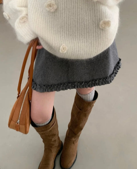 レトロエッジウールニットスカート