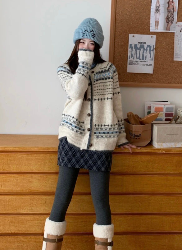 ヴィンテージノルディック柄カーディガン