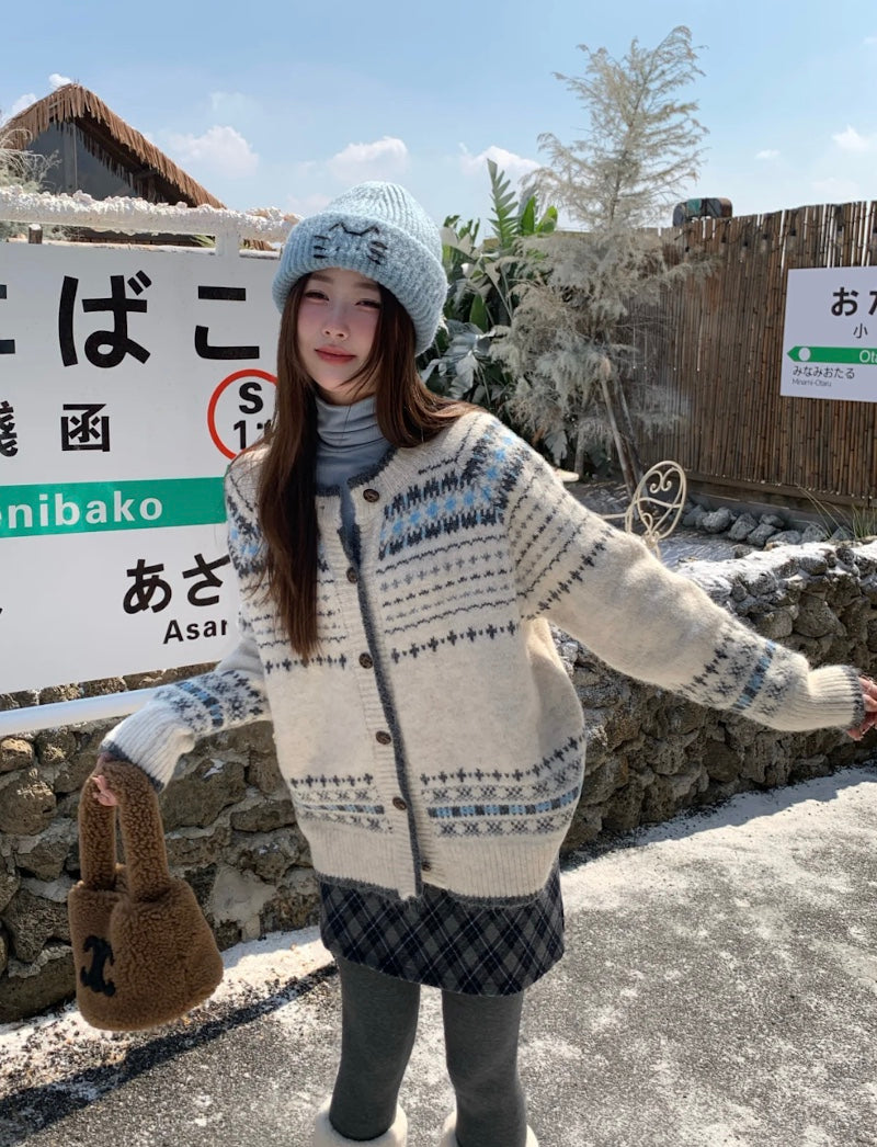 ヴィンテージノルディック柄カーディガン