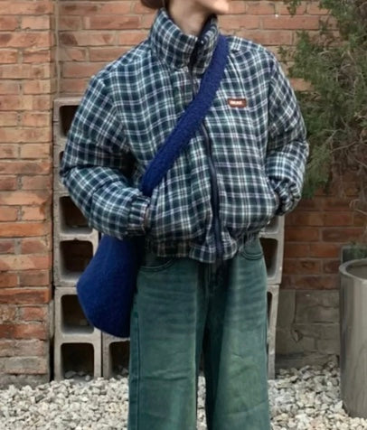 チェック配色リバーシブルジャケット