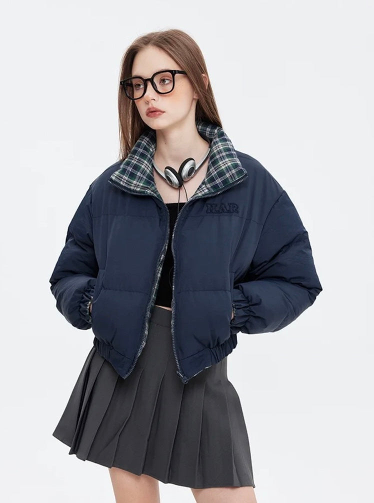 チェック配色リバーシブルジャケット