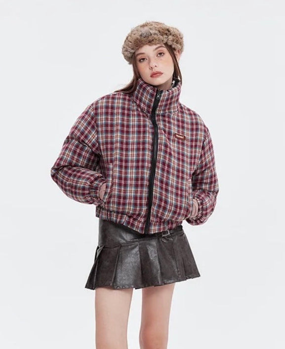 チェック配色リバーシブルジャケット
