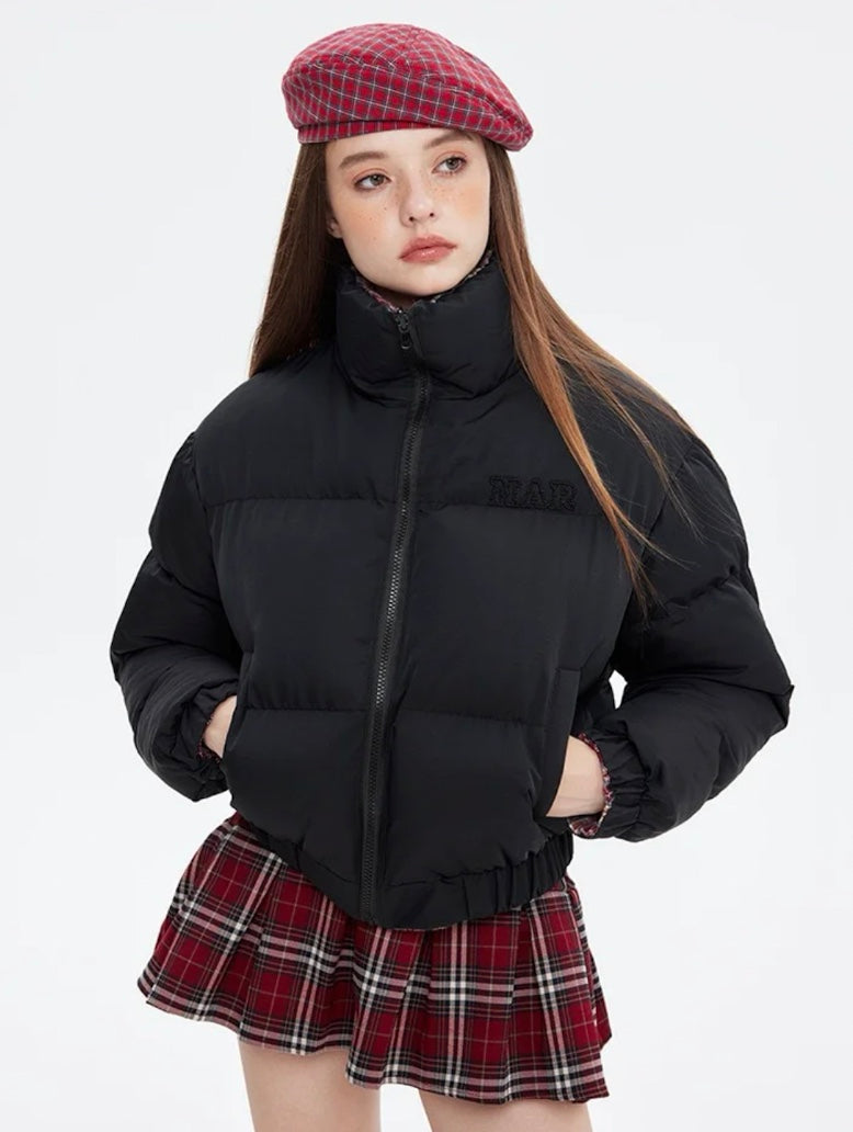 チェック配色リバーシブルジャケット