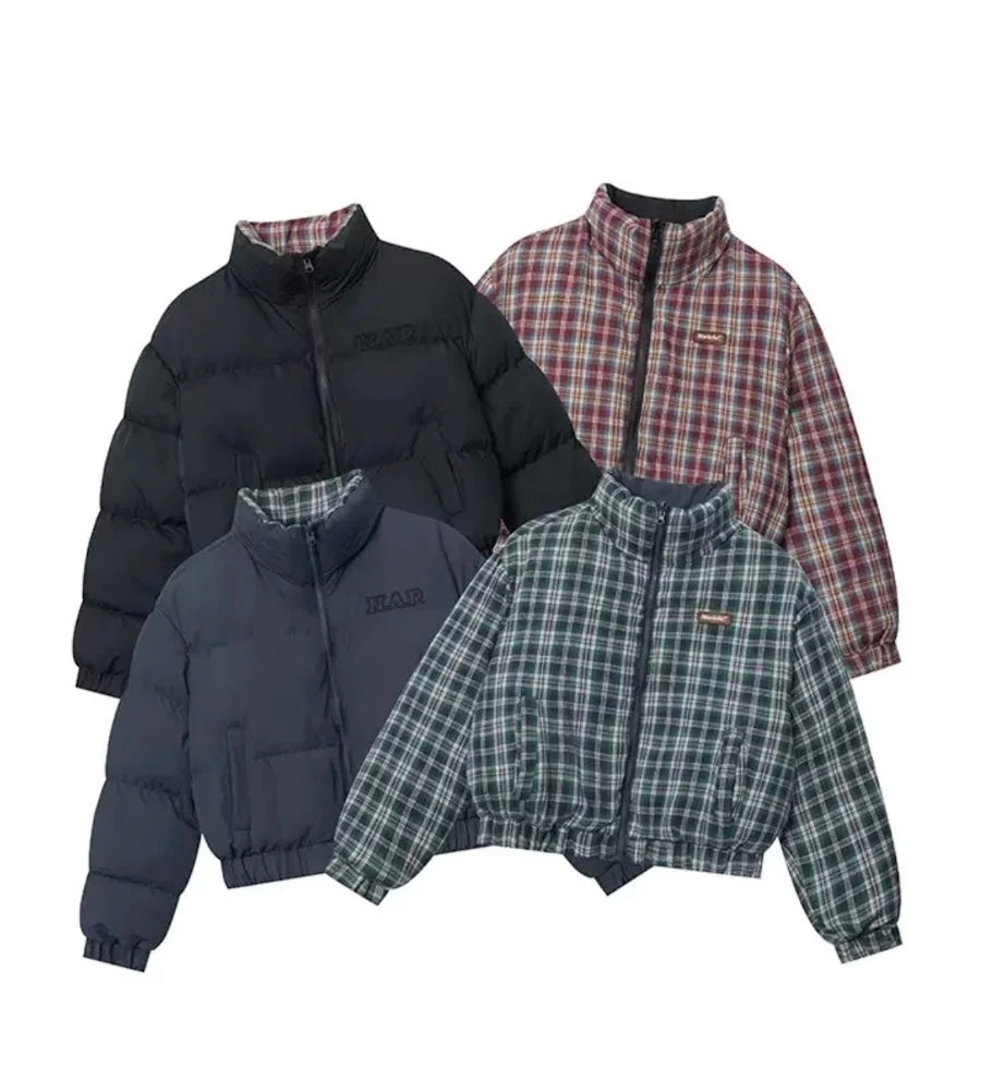 チェック配色リバーシブルジャケット