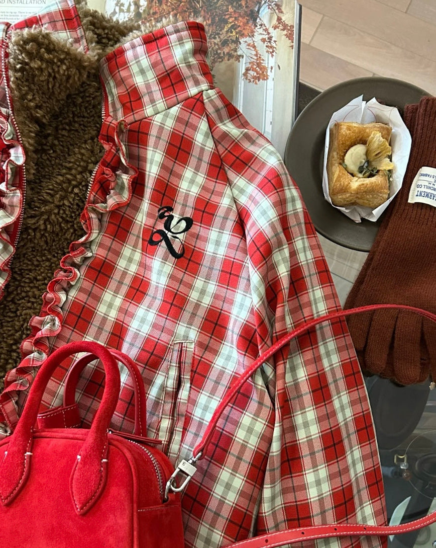 アメリカンフリルチェックリバーシブルジャケット