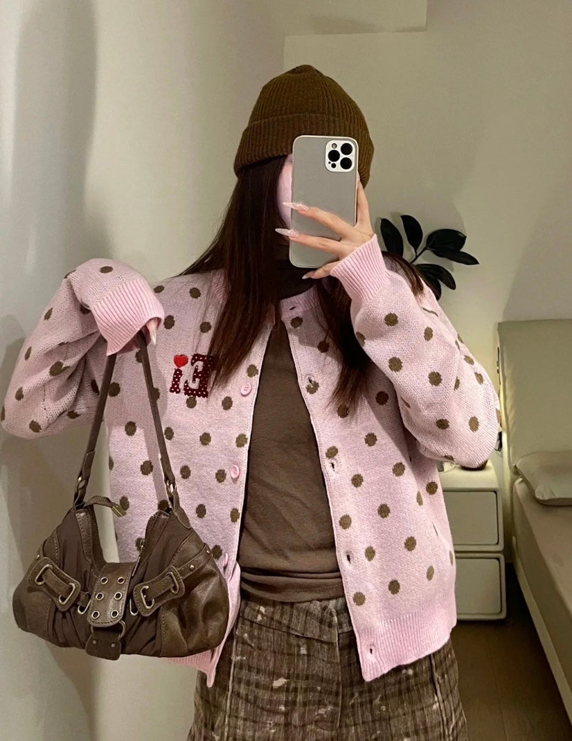 アメリカンヴィンテージドットカーディガン