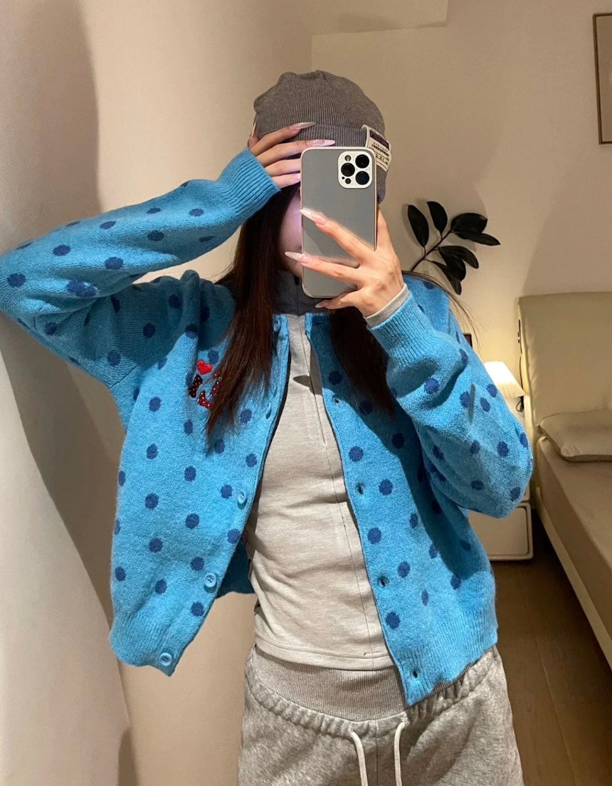 アメリカンヴィンテージドットカーディガン