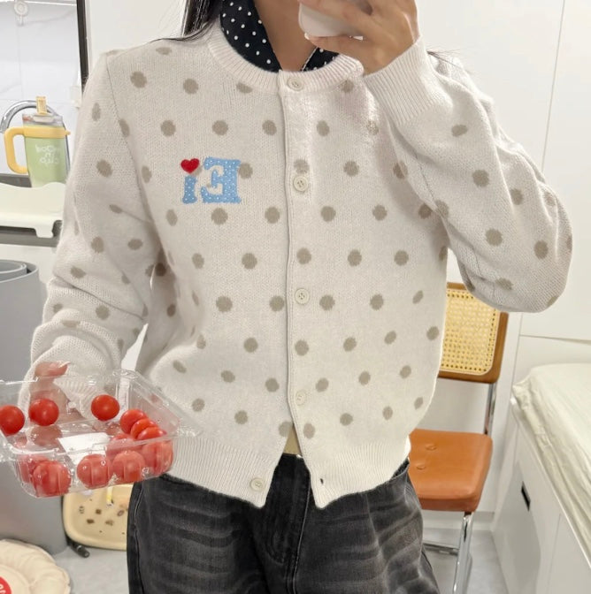 アメリカンヴィンテージドットカーディガン