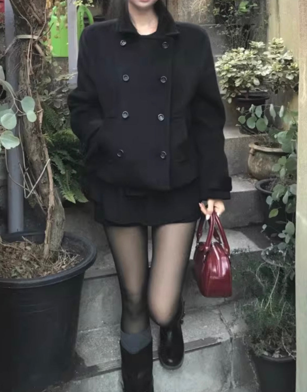 レトロダブルブレストショートジャケット