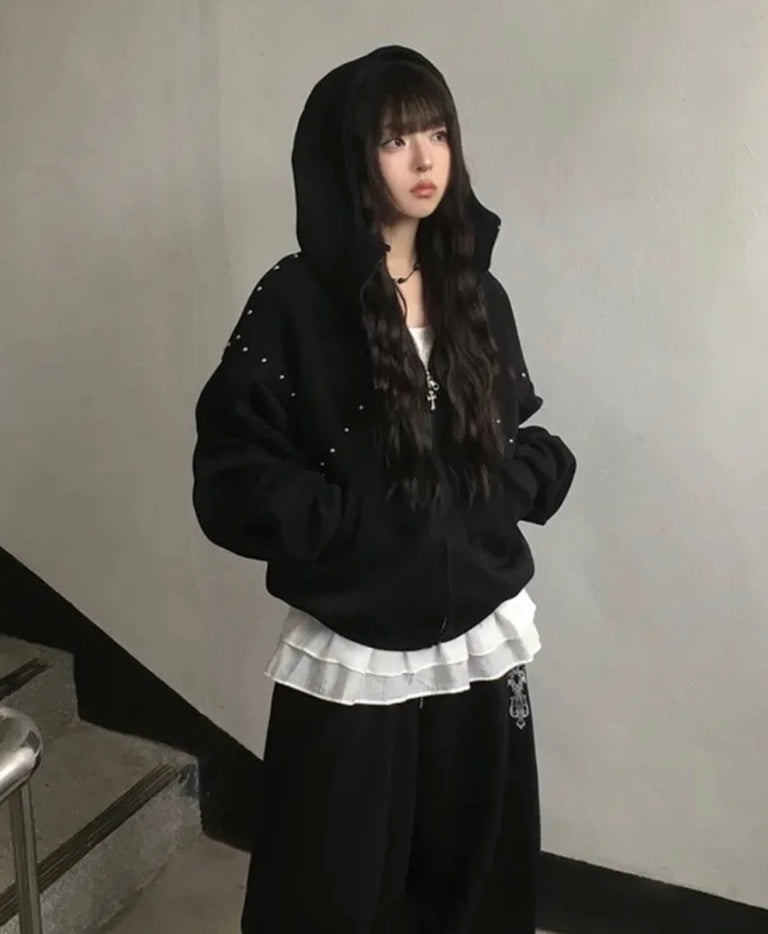シンプルスウェットシャツジャケット – Meari cheek