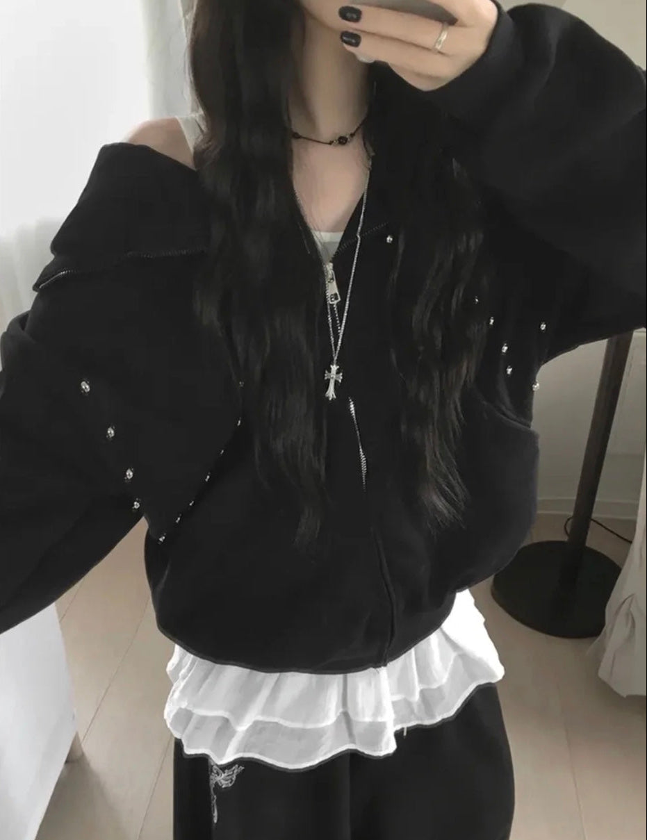 シンプルスウェットシャツジャケット