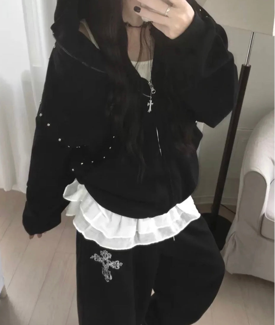 Meari Cheekシンプルスウェットシャツジャケット シンプルスウェットシャツジャケット – Meari cheek