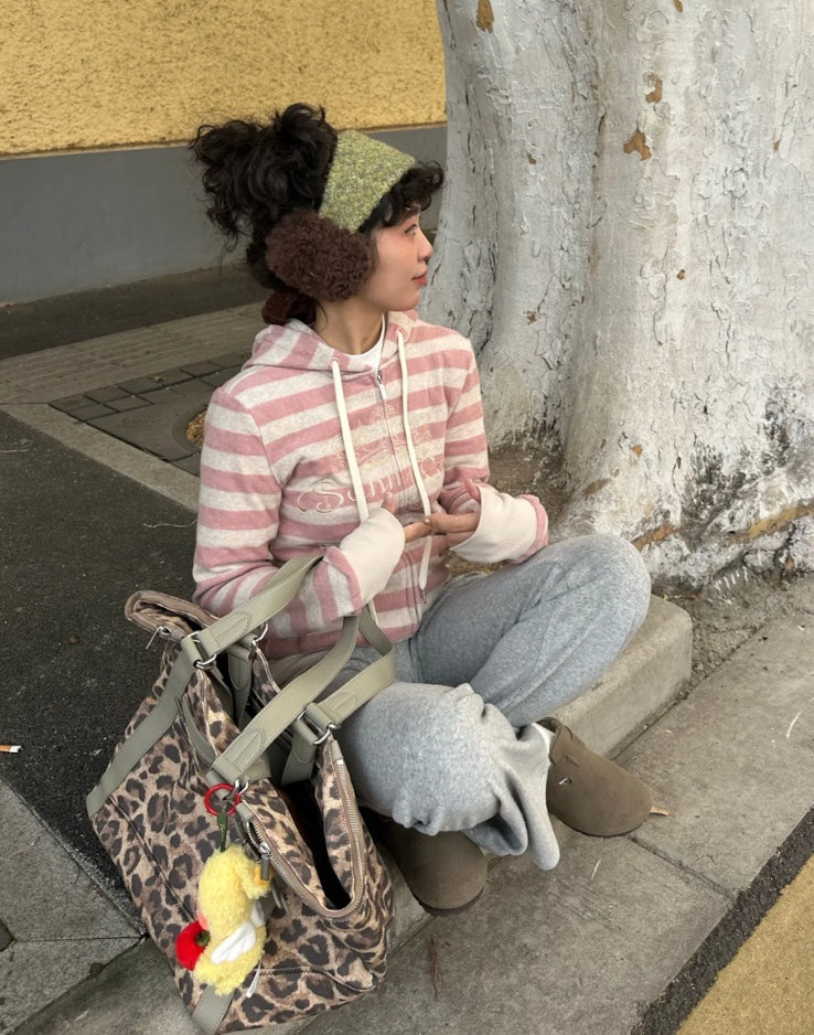 ヴィンテージピンクストライプパーカー