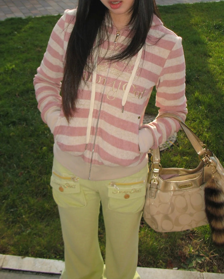 ヴィンテージピンクストライプパーカー