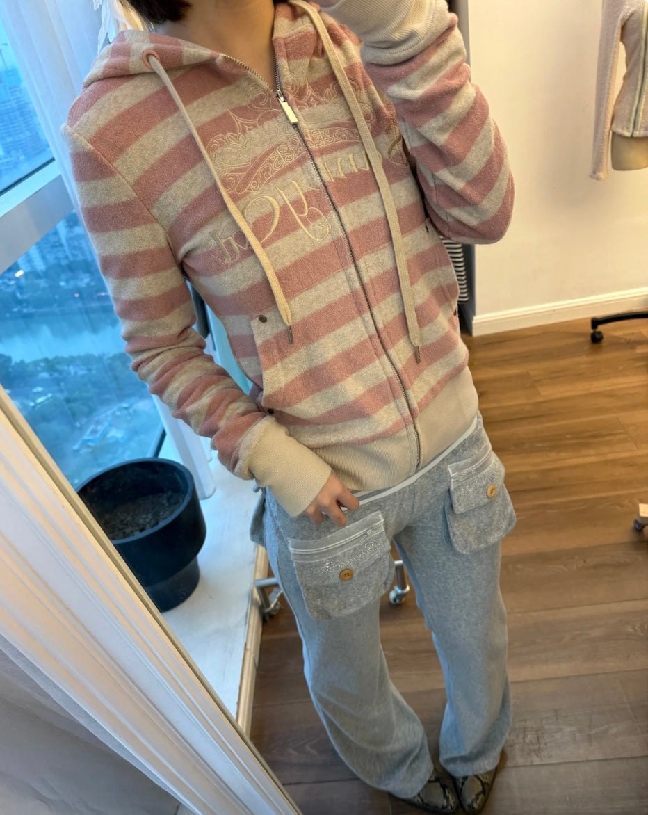 ヴィンテージピンクストライプパーカー