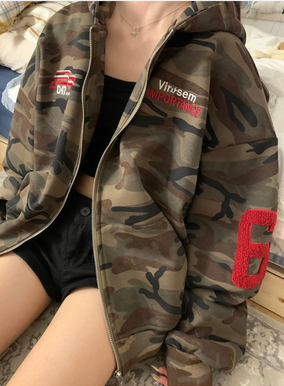 アメリカンナンバリングロゴジップパーカー