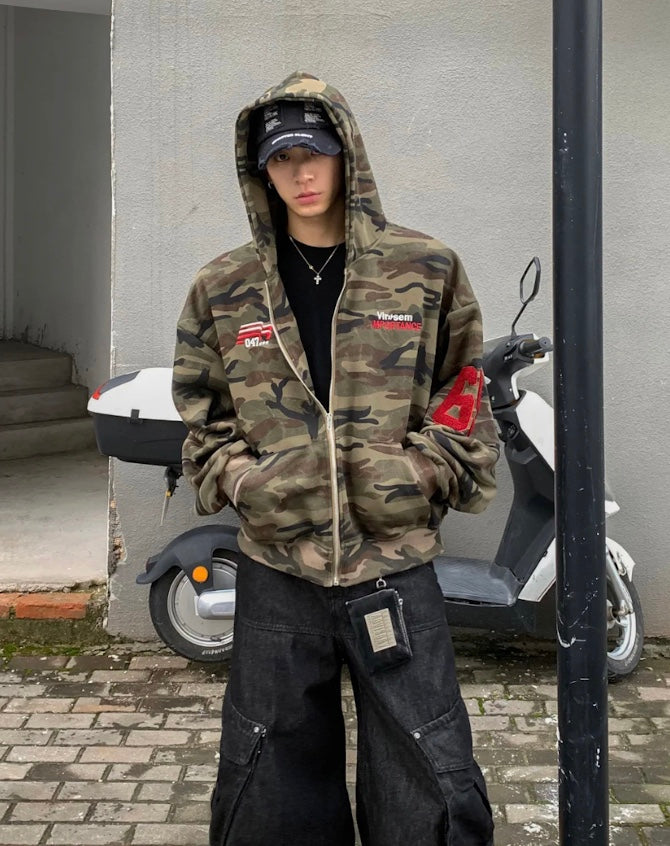 アメリカンナンバリングロゴジップパーカー