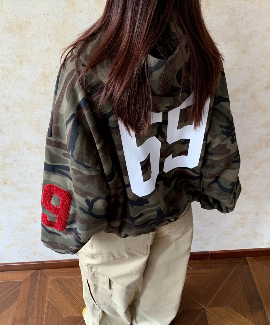 アメリカンナンバリングロゴジップパーカー