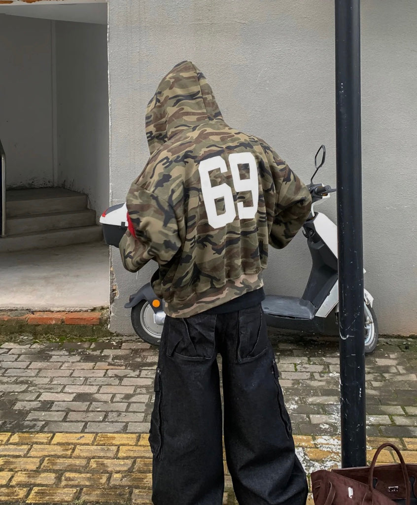 アメリカンナンバリングロゴジップパーカー