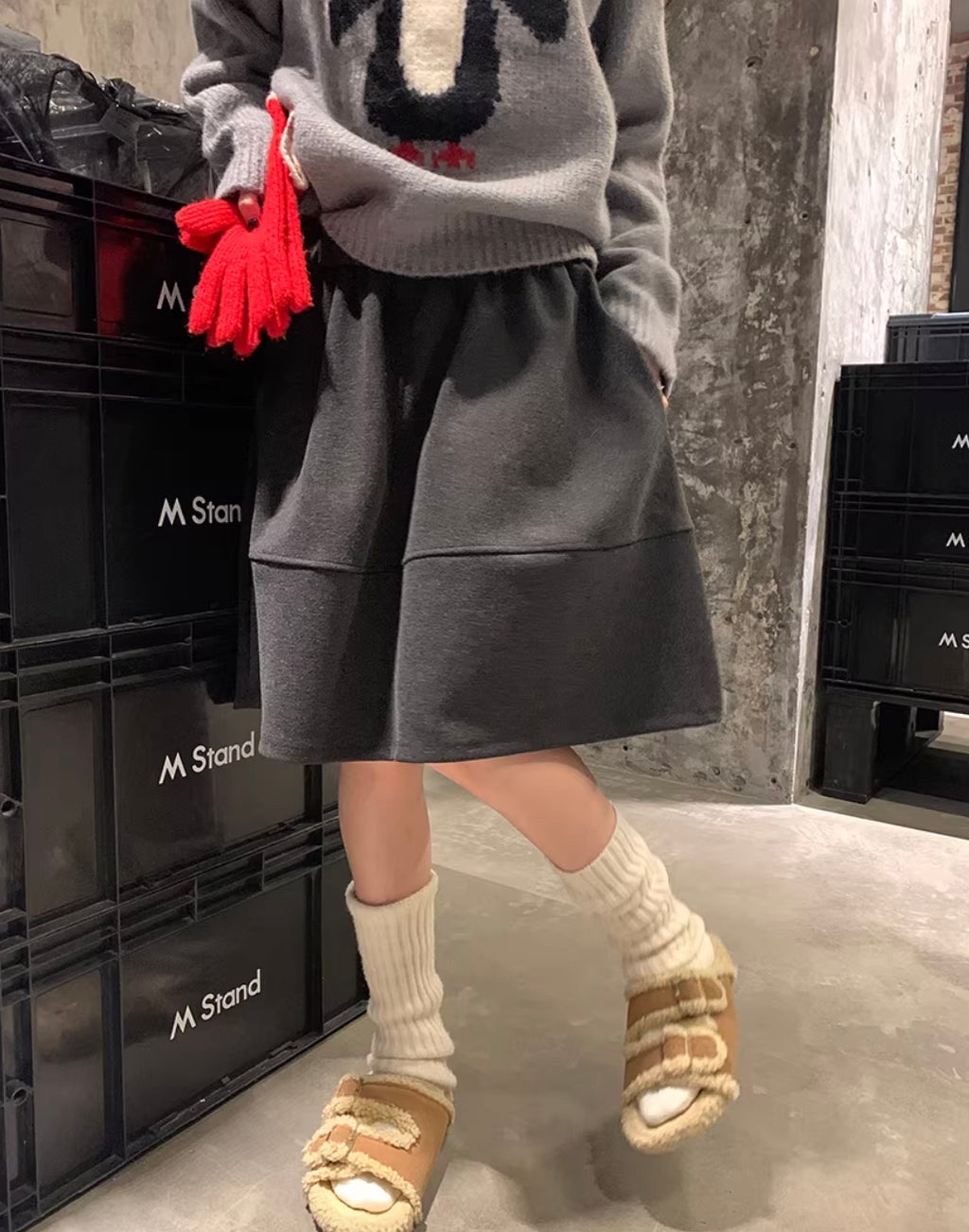 ウールレトロAラインスカート