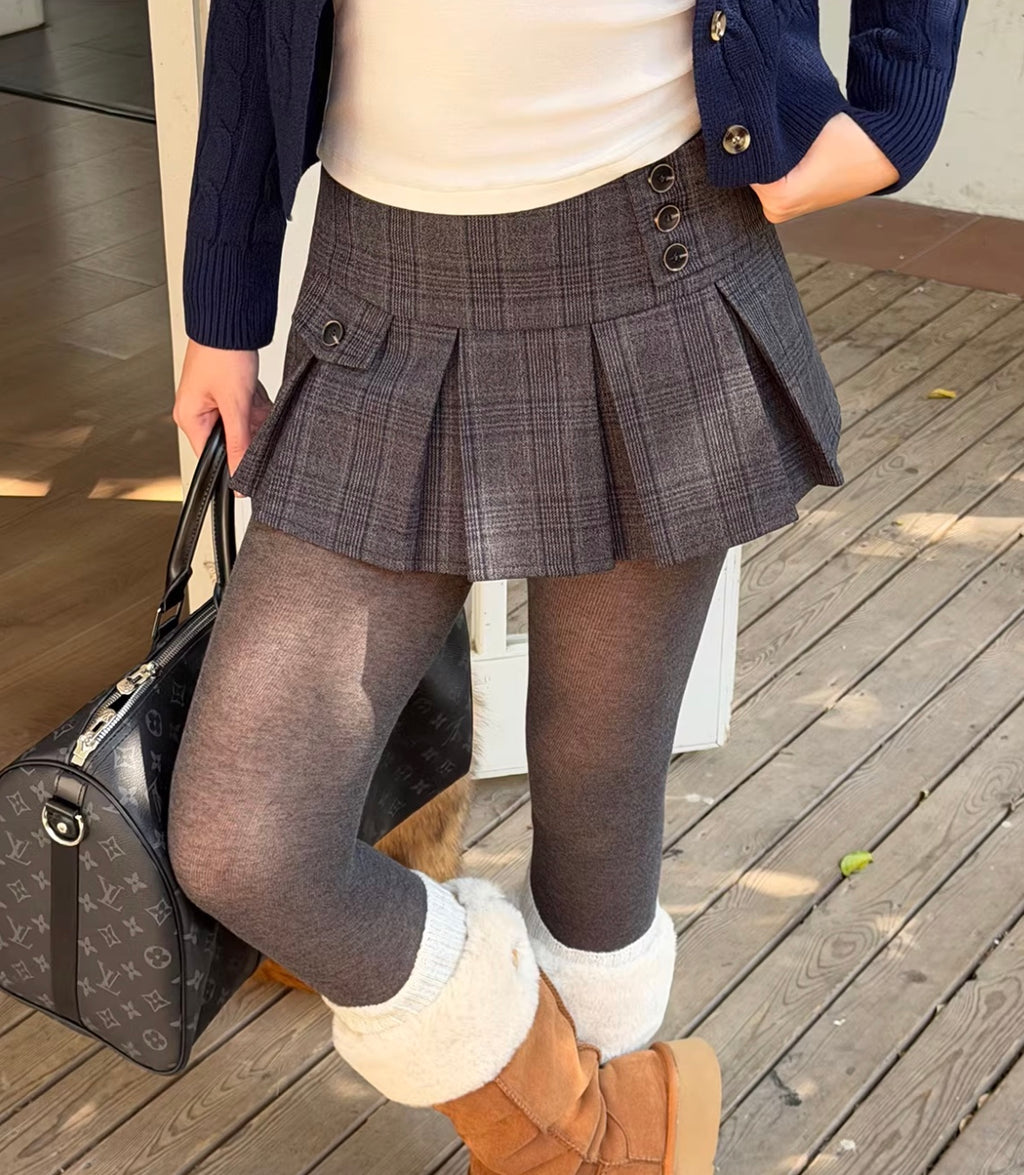 ヴィンテージチェックプリーツミニスカート